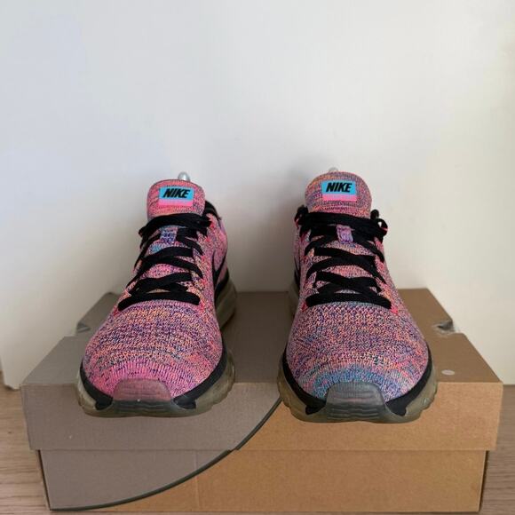RARE 2015 Nike Flyknit Max MultiColor Women Running Sneakers - SZ 9 - Picture 8 of 13